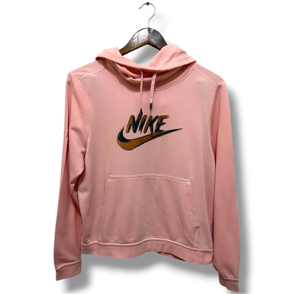 400 Nike | NWOT Blush Pink Graphic Pullover Hoodie (Size M) - Picture 3 of 15